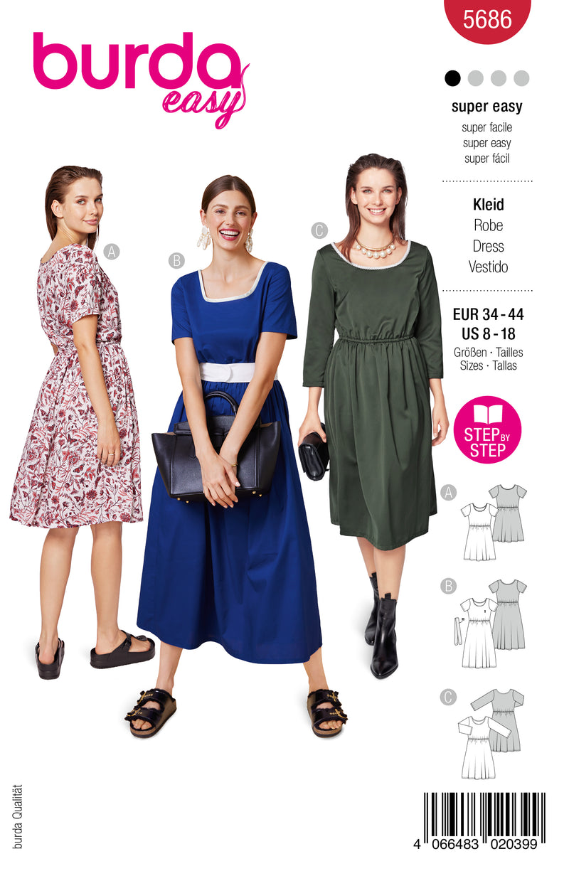 Patron Burda n°5686 : Robe