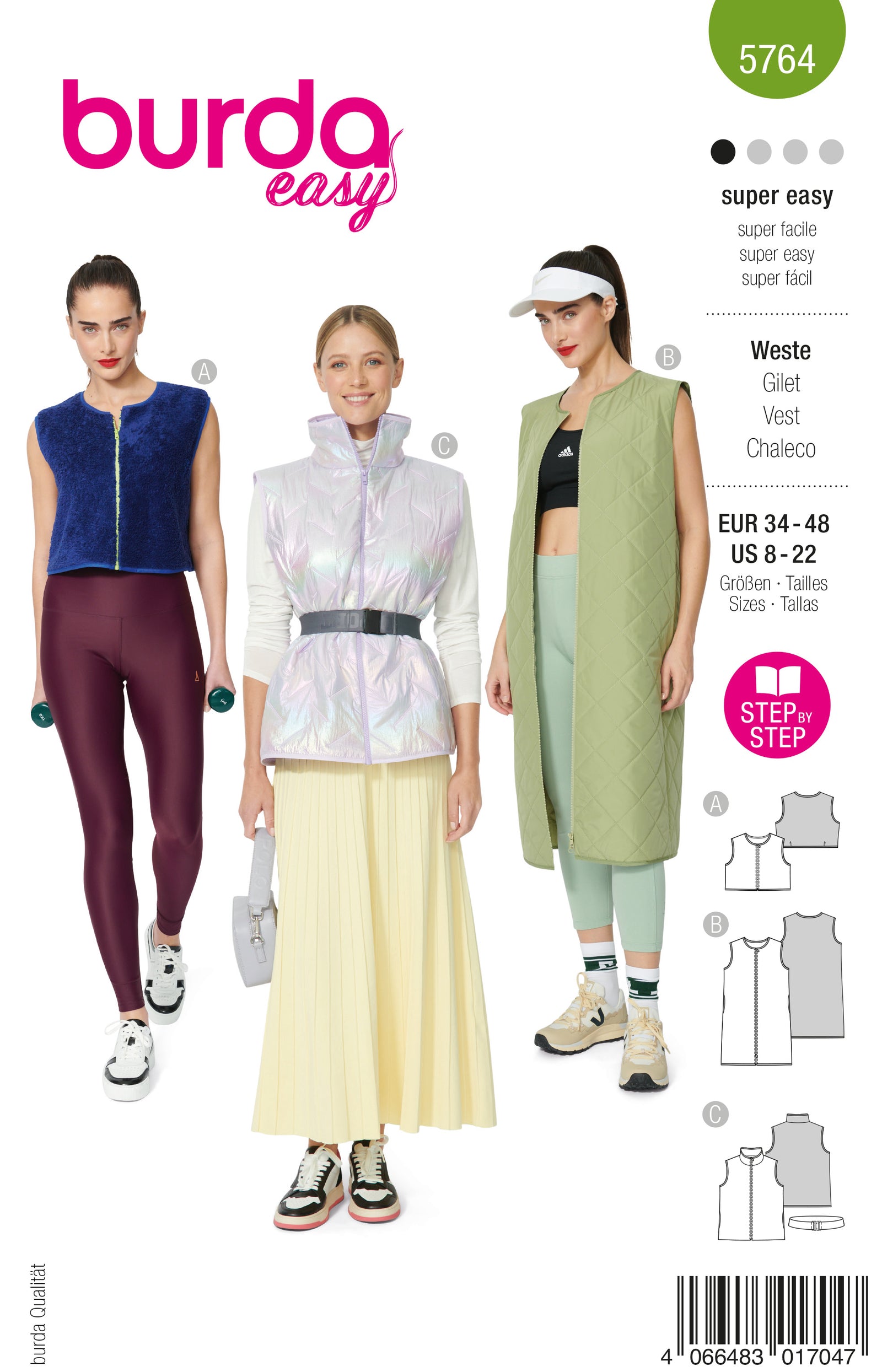 Patron Burda n°5764 Gilet – Les Coupons de Saint-Pierre