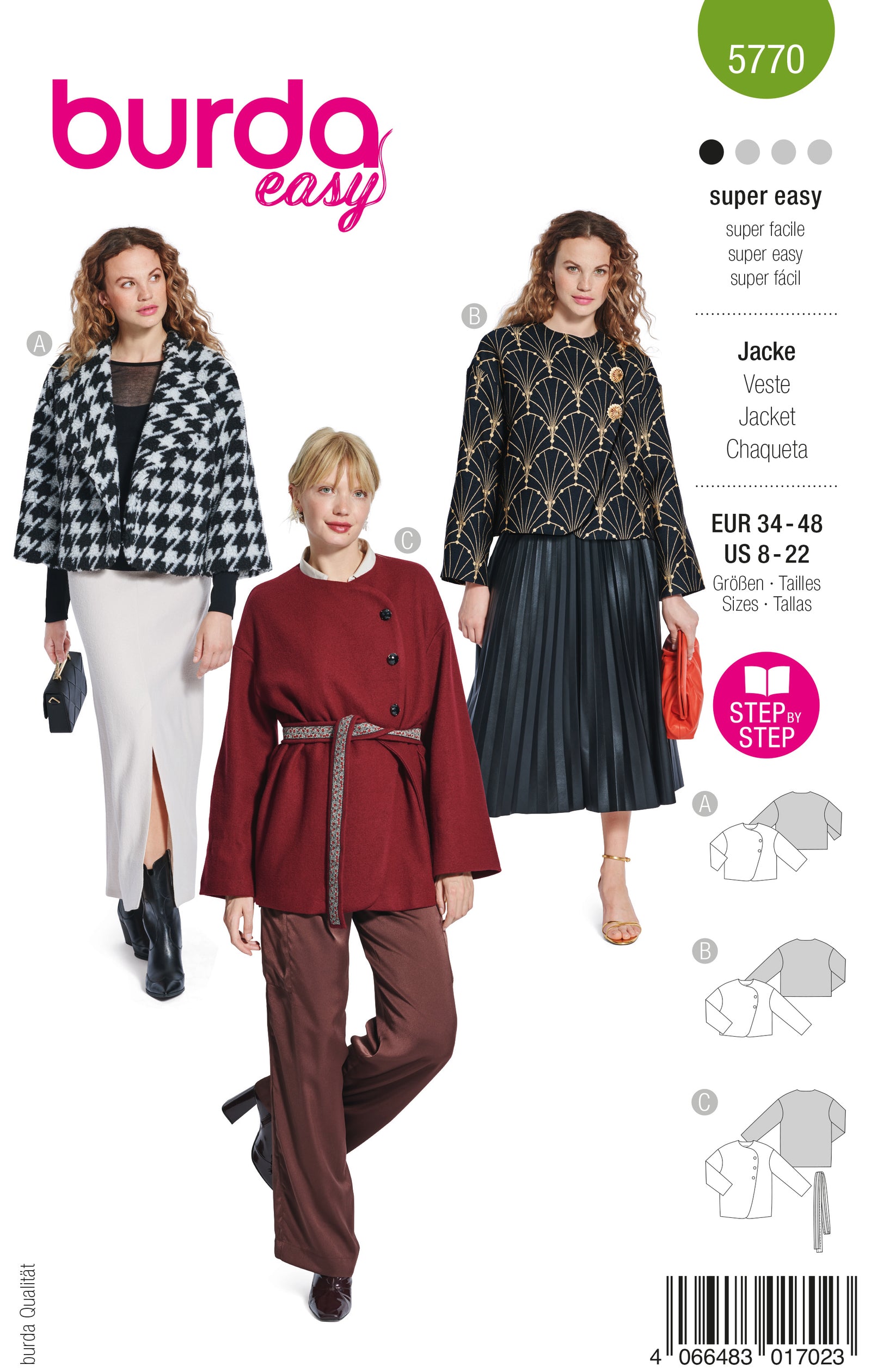 Burda B6059 Patron De Couture Hauts Décontractés Jersey - Tailles 34-44