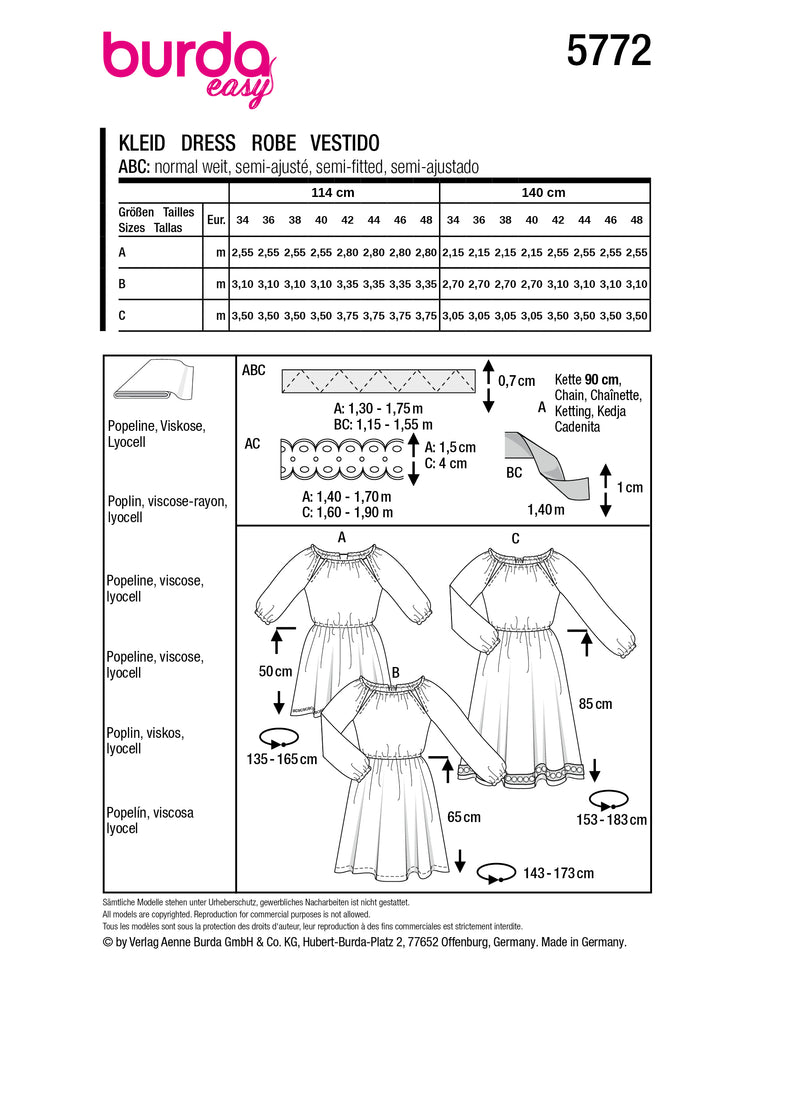 Burda boss n ° 5772: dress