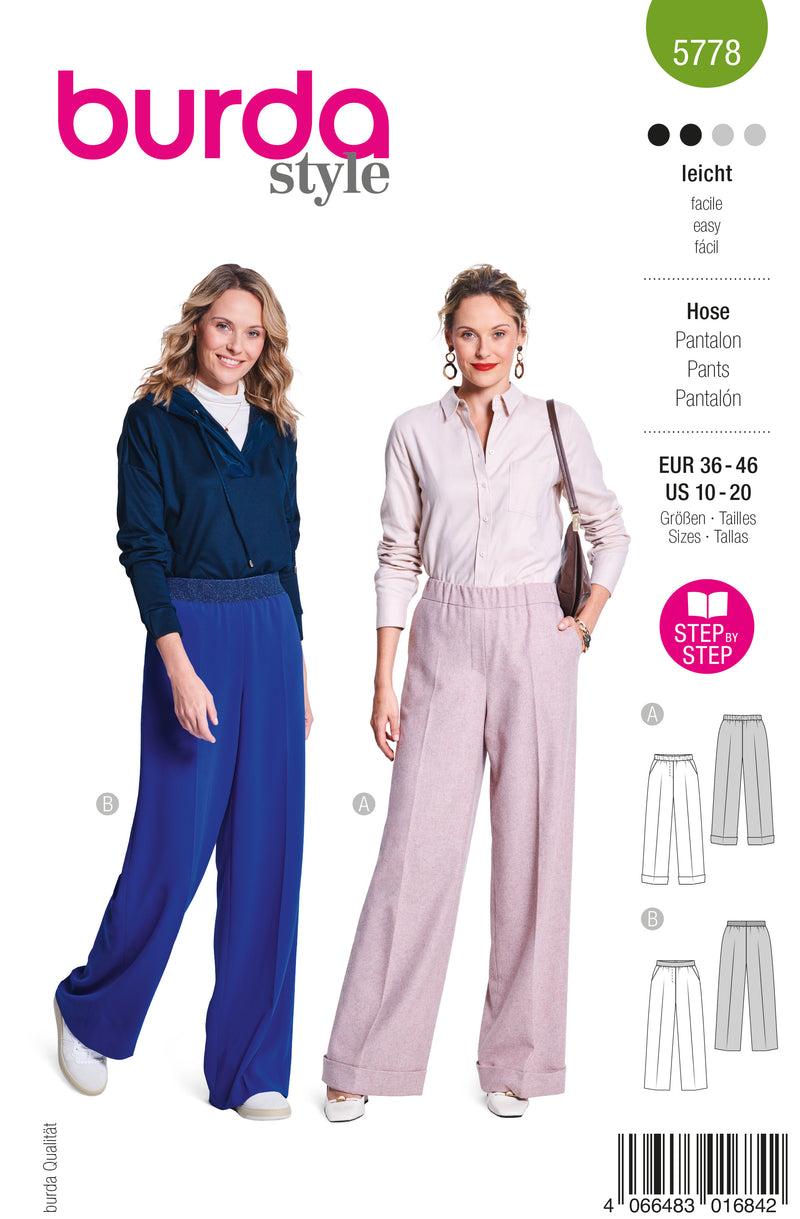 Patron Burda n°5778 : Pantalon