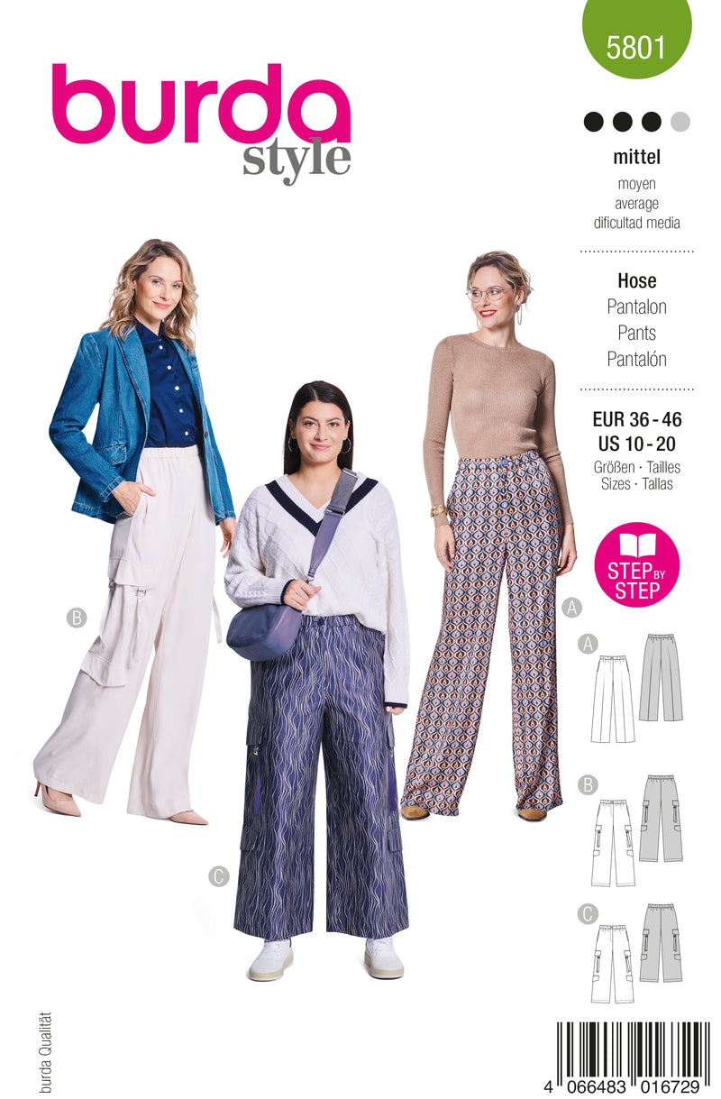 Patron Burda n°5801 : Pantalon