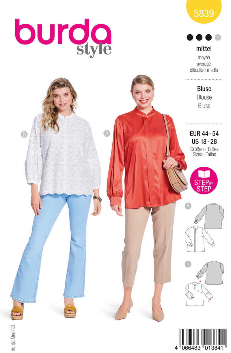 Patron Burda n°5839 : Blouse