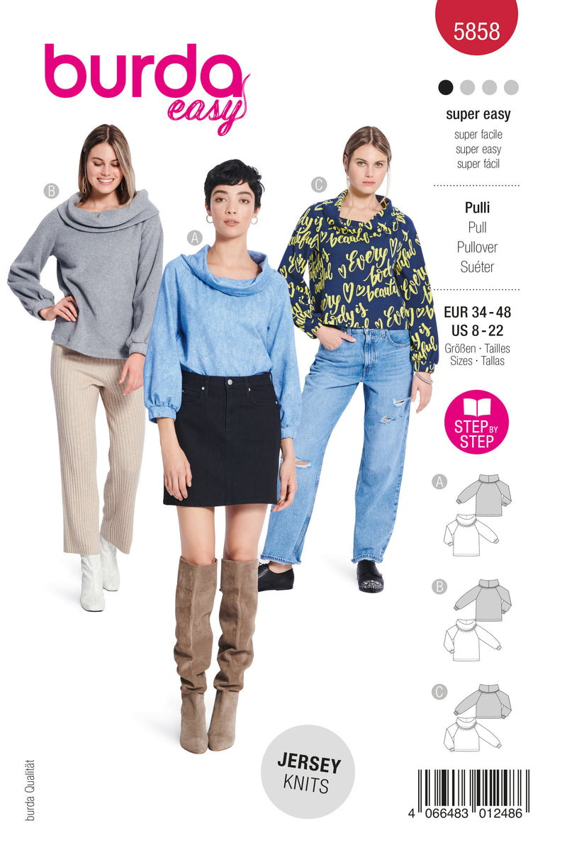 Patron Burda n°5858 : Pull