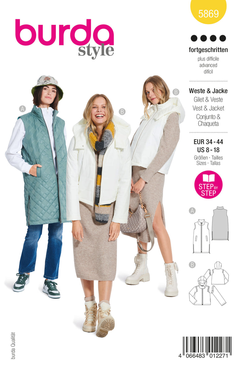 Patron Burda n°5869 : Gilet & Veste