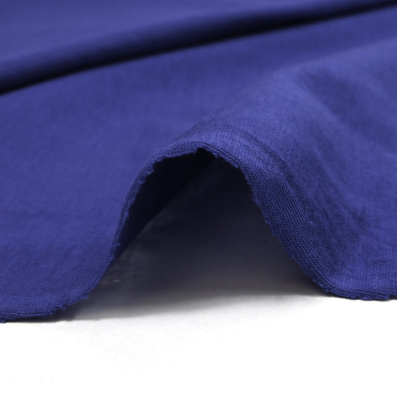 Jersey de coton flammé bleu navy