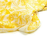 Viscose imprimée fleurs géantes jaune fond blanc