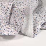 Coton imprimé champêtre bleu fond blanc