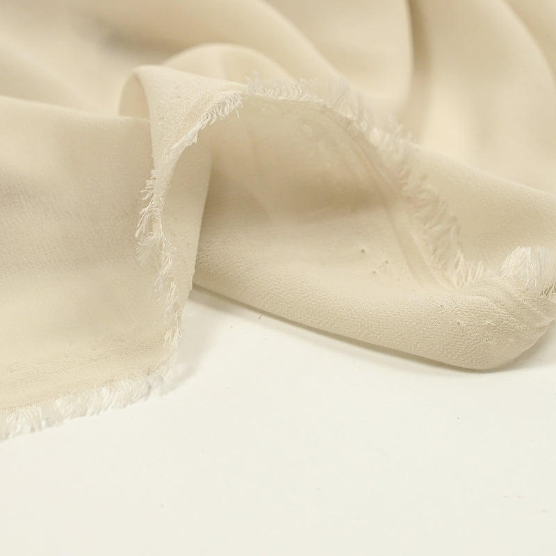 Beige Polyester Georgette Crêpe