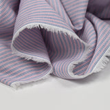 Blue, pink and white striped cotton