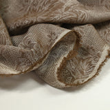 Jacquard 100% soie sur toile fine ajourée marron