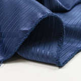 Satin de polyester jacquard rayé bleu