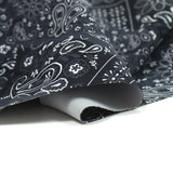 Jersey imprimé envers néoprène bandana cachemire noir et gris