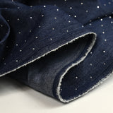 Jean's coton orné de strass fond bleu brut