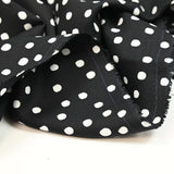 Twill de viscose imprimé à pois blanc fond noir