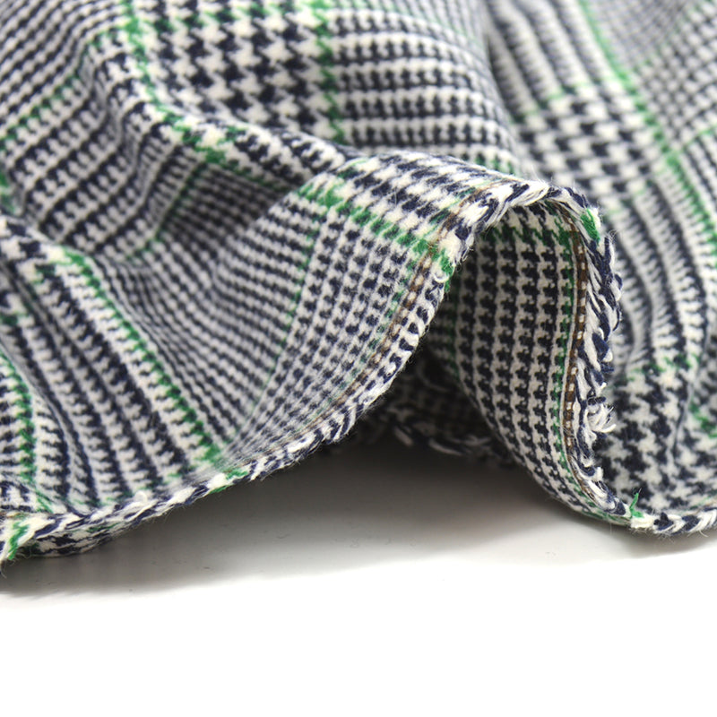 Lainage prince de galles blanc, marine, vert