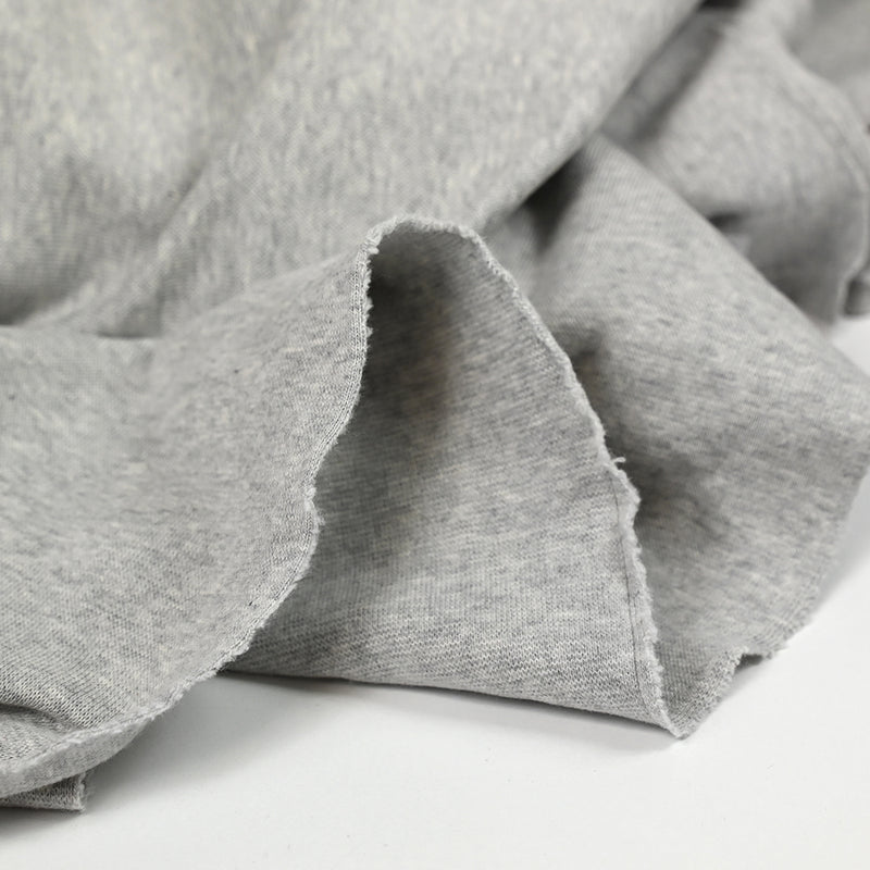 Jersey de coton interlock gris chiné