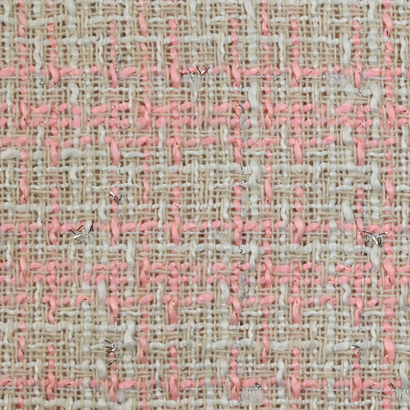 Tweed de poliéster rosa margaret margaret