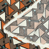 Printed viscose abstract brown background