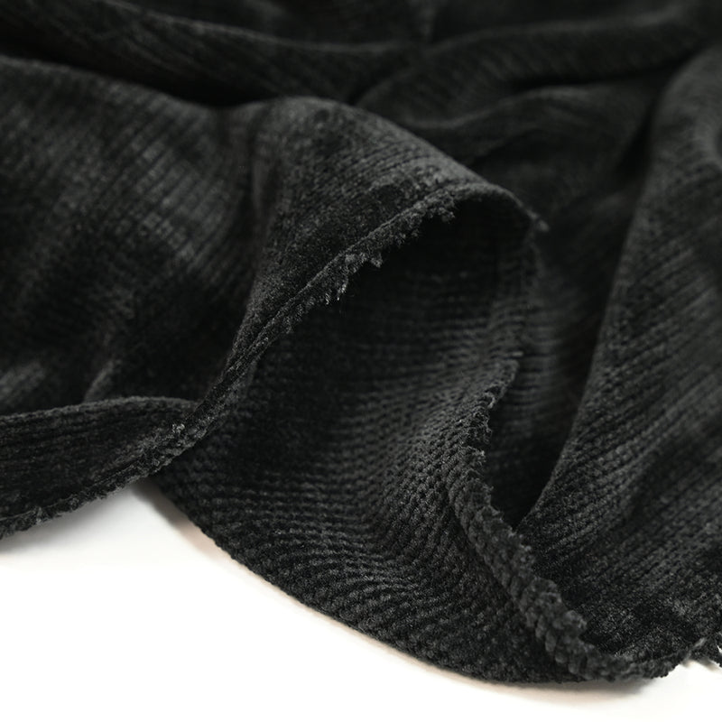 Maille côtelée polyester noir