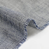 Simple gaze tissée-teinte blanche rayure marine