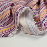 Viscose imprimée lurex rayures nuance de rose