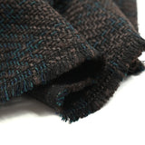 Tweed de polyester marron foncé et bleu canard