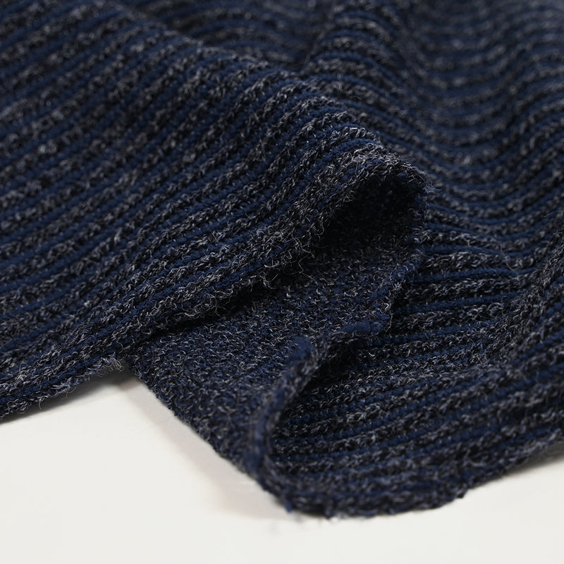 Maille Bianca côtelée bleu marine