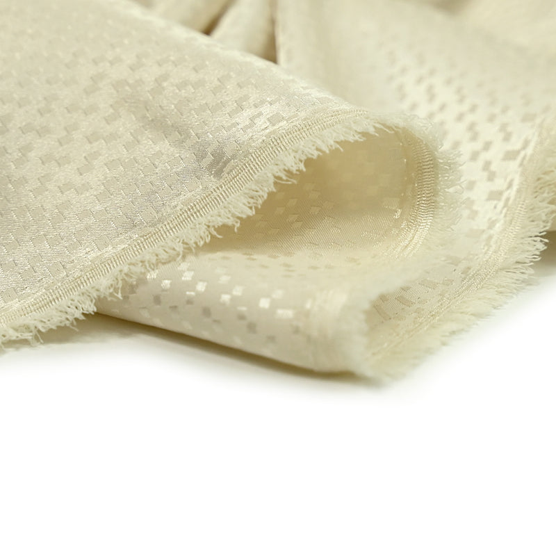 Satin jacquard de polyester Zoé fond écru