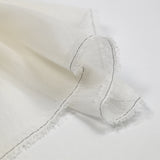 Voile de soie et viscose strié blanc cassé