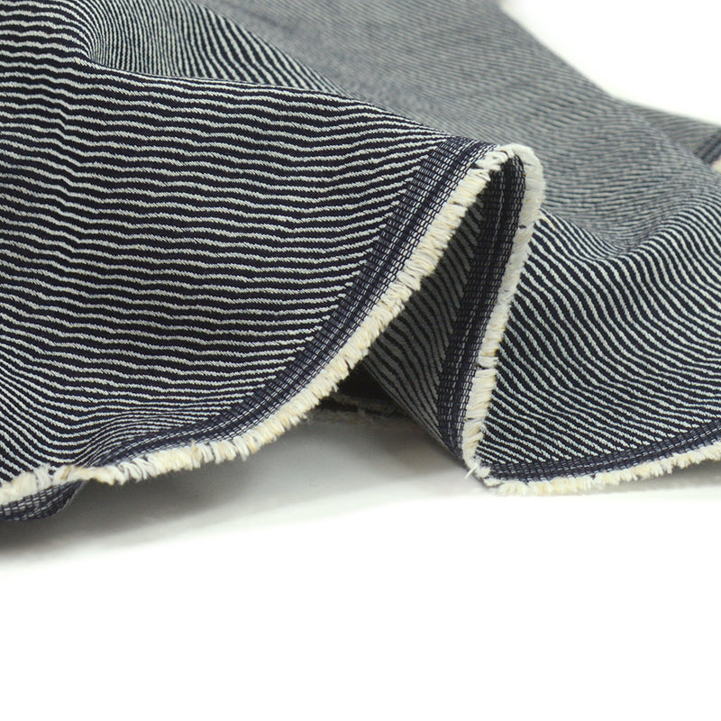 Jean's coton jacquard souple vague bleu marine