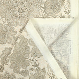 Polycotton printed flowers in gray arabesque