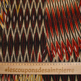 Maille ajourée tricotée motif losange de feu beige et marron