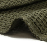 Coton 100% nid d'abeille vert militaire