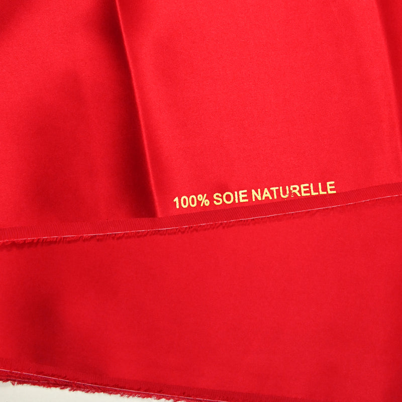 100% red silk satin