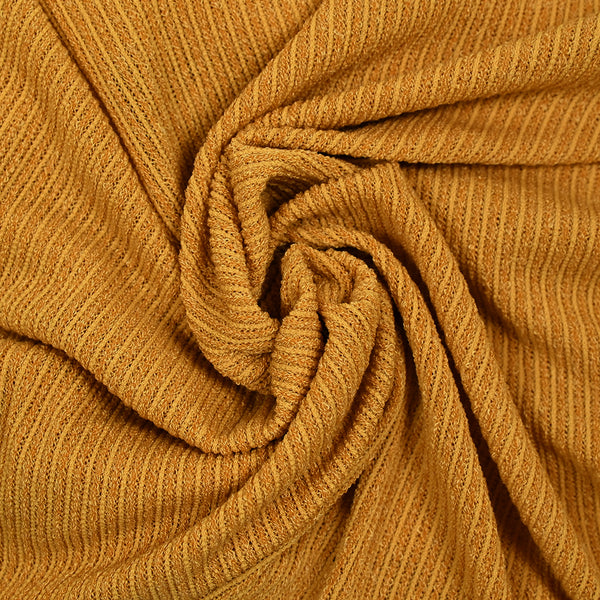 Maille Bianca côtelée jaune moutarde