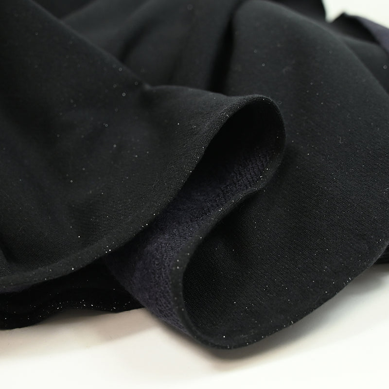 Molleton de coton lurex french terry doux noir