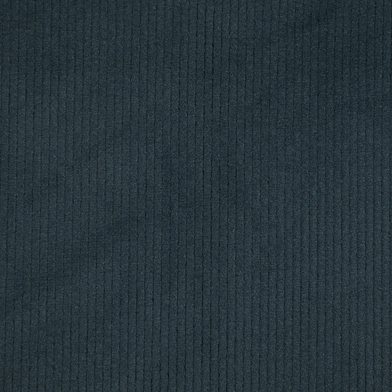 Velours de polyester côtelé envers polaire bleu foncé et châtain