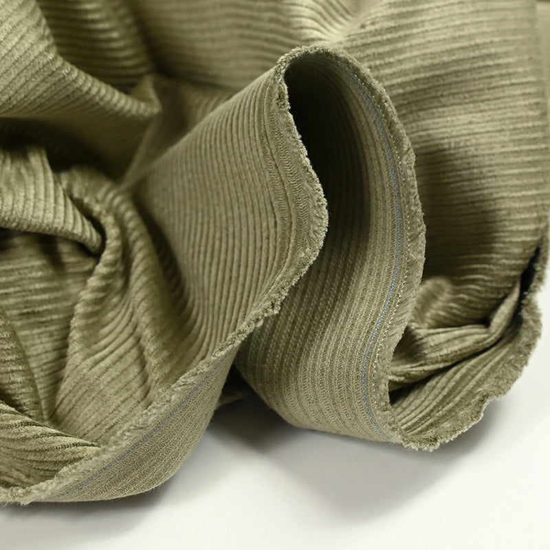 Velours côtelé de coton 3mm sauge argentée