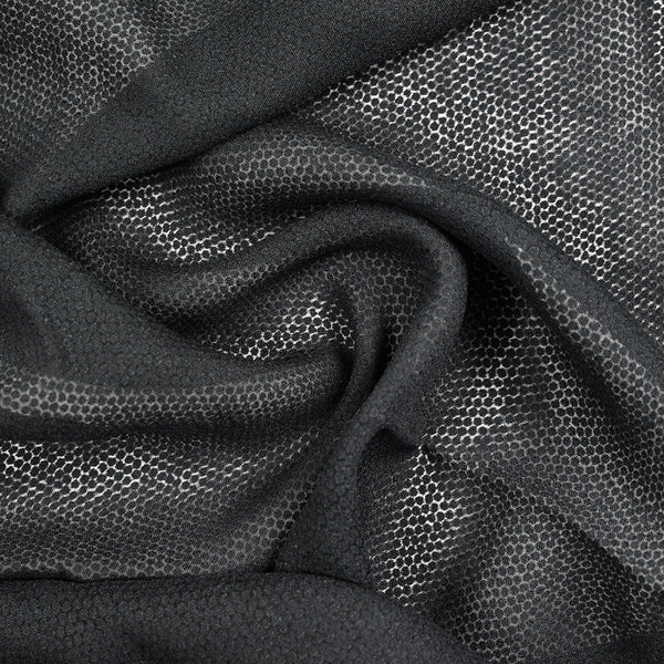 Voile polycoton jacquard à pois noir