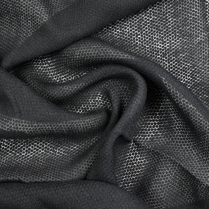 Voile polycoton jacquard à pois noir