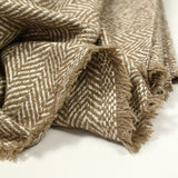 Laine mélangée chevron beige et blanc