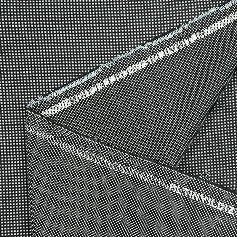 Tissu tailleur laine mélangée noir et gris clair