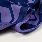 Heavy crêpe printed labyrinth parma and marine