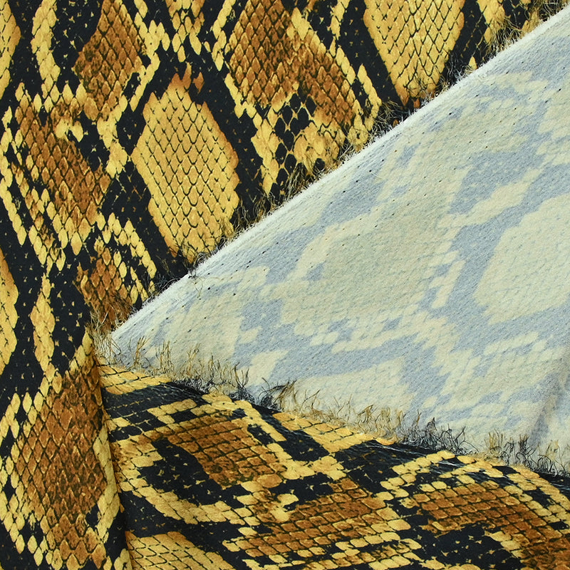 Crêpe Satin Polyéster Snake Skin Mordoré