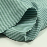 Jersey de coton rayé 3 mm vert et bleu pâle