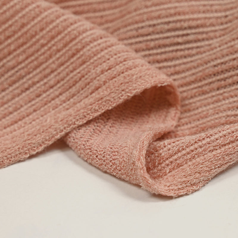 Maille Bianca côtelée rose chair