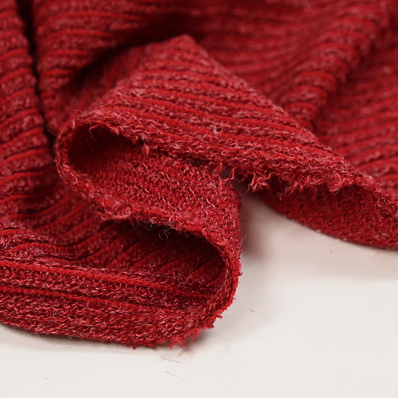 Maille Bianca côtelée rouge