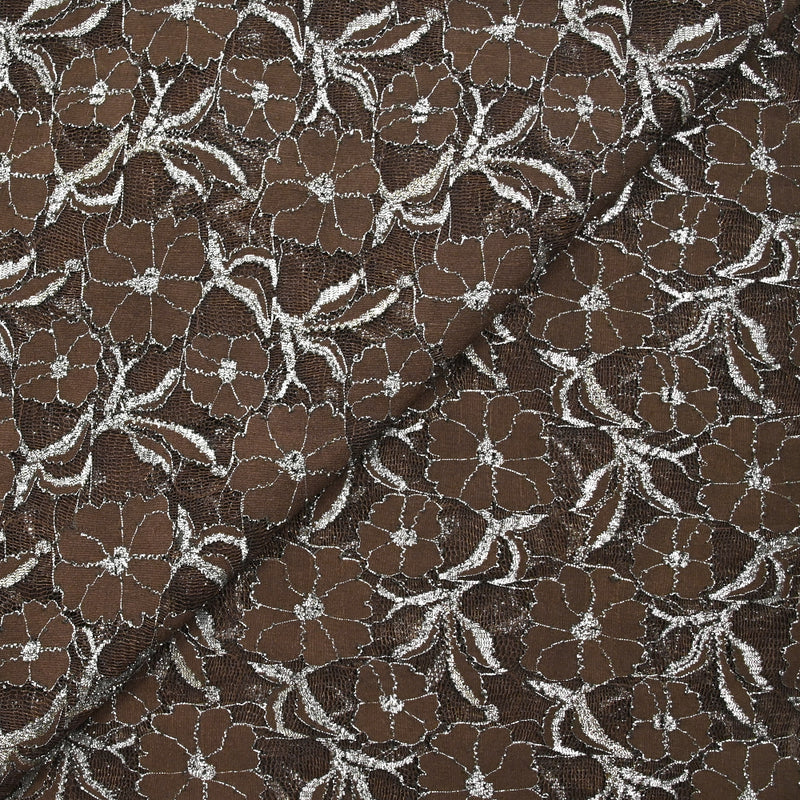 Lurex Lurex Polyester Lace Brown background