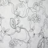 Polycoton froissé et brodé fleurs noir